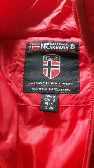 Plumón Geographical Norway Rojo Talla M