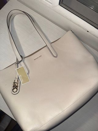 Bolso Michael Kors Beige y Dorado Nuevo