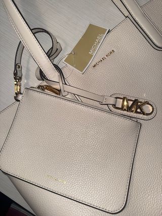 Bolso Michael Kors Beige y Dorado Nuevo