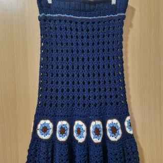 Falda larga crochet hecha a mano