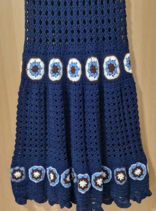Falda larga crochet hecha a mano