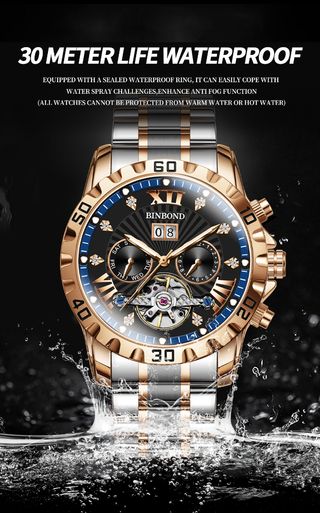 Reloj Automático Binbond Oro y Plata