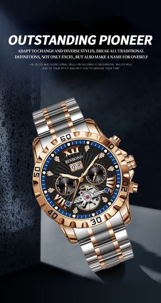 Reloj Automático Binbond Oro y Plata