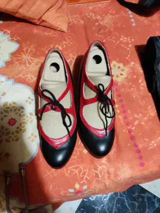 Zapatos Flamenco Profesionales Negro/Rojo