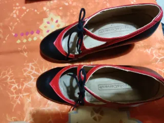 Zapatos Flamenco Profesionales Negro/Rojo