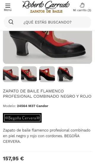 Zapatos Flamenco Profesionales Negro/Rojo