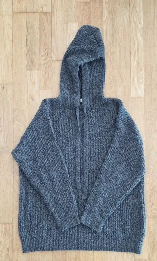 Sudadera Zara Punto Oversize Gris