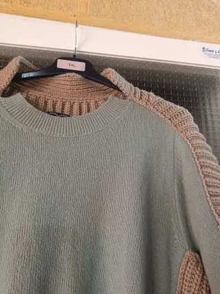 Jersey 5XL/50 Beige y Verde Nuevo