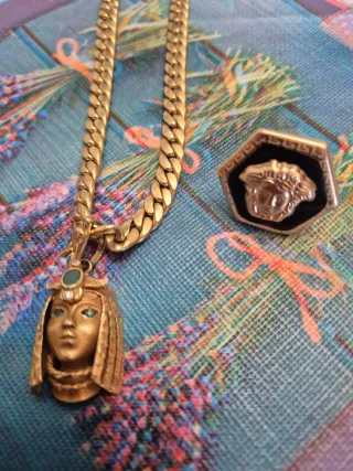 Cadena, Colgante y Anillo Oro 18k 44gr