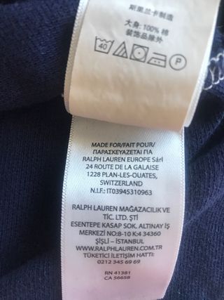 Polo Ralph Lauren XS Hombre Azul Blanco