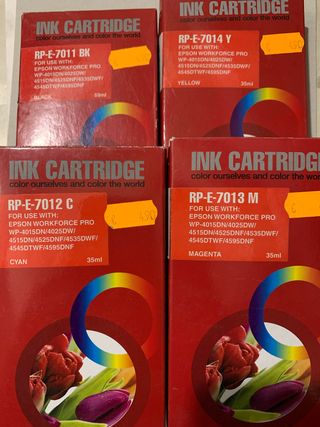 Pack 4 cartuchos tinta Epson RP-E-7011/7012/7013/7