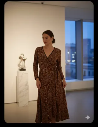 Vestido largo estampado Zara