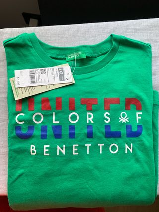 Camiseta Benetton 3XL Niño Verde 170 cm NUEVA