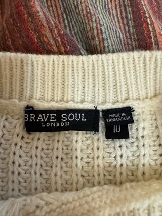 3 maglioni ASOS corti panna, blu, verde