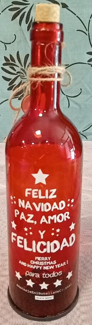Botella Decorativa Navidad Feliz Navidad