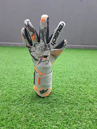 Guantes Reusch Portero Fútbol Gris Naranja Flúor |