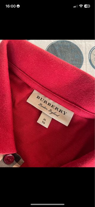 Polo Burberry Rosso Taglia XL