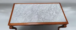 Mesa auxiliar madera y mármol
