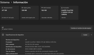 Portátil HP 15-dw0003ns i7 16 Gb RAM 512 GB SSD