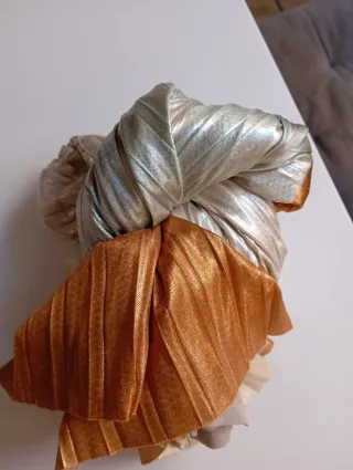 Falda midi Zara plateada y dorada