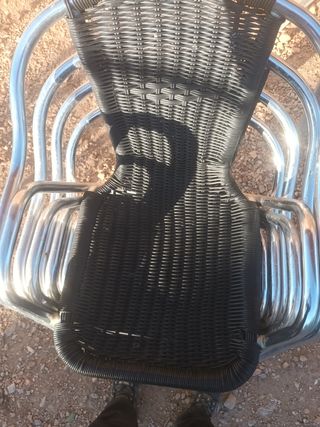 Lote 4 Sillas Aluminio Mimbre sintético muy robust