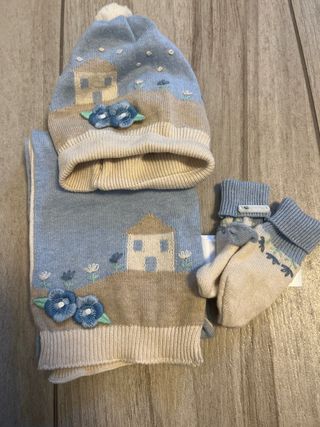 Conjunto Gorro, Bufanda y Manoplas Invierno