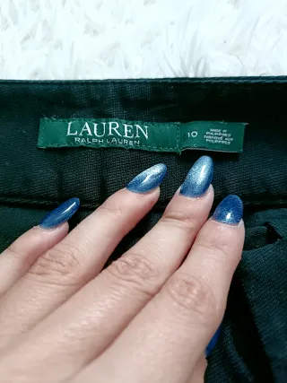 Gonna midi Ralph Lauren nera con cintura