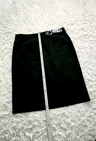 Gonna midi Ralph Lauren nera con cintura