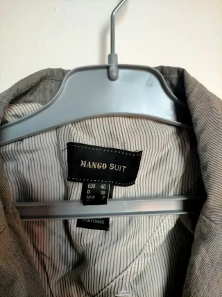 Chaqueta Mango Gris Mujer