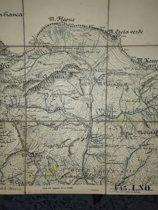 Antica Cartina Prato Carnico 1:25000 Tela