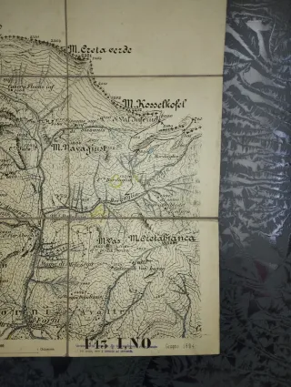 Antica Cartina Prato Carnico 1:25000 Tela