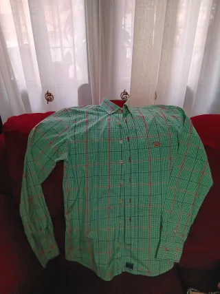 Camisa SPAGNOLO cuadros verde y rojo Talla XS