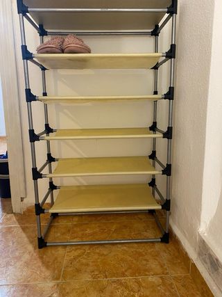 Zapatero 5 estantes tela y metal