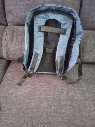 Mochila Portátil Gris y Azul