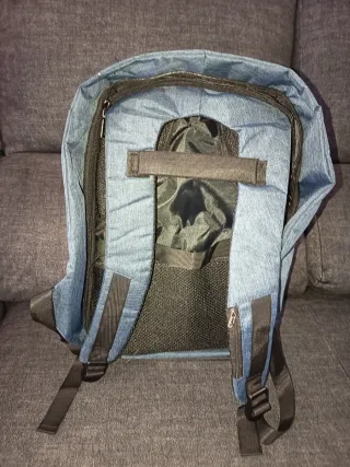 Mochila Portátil Gris y Azul