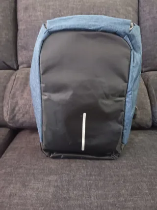 Mochila Portátil Gris y Azul