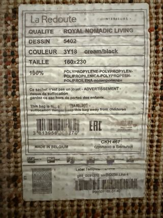 Alfombra LaRedoute Blanco roto y Negra