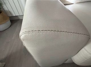 Sofá 2 plazas extensible polipiel blanco