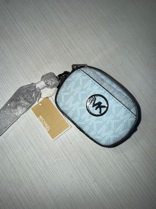 Monedero Michael Kors azul y plateado