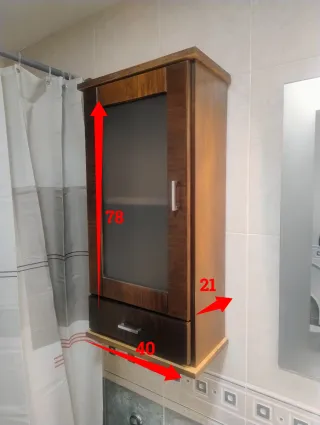 Mueble de baño madera y cristal