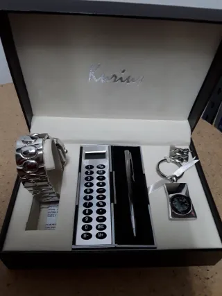 Set Regalo Reloj Caballero + Calculadora,brujula