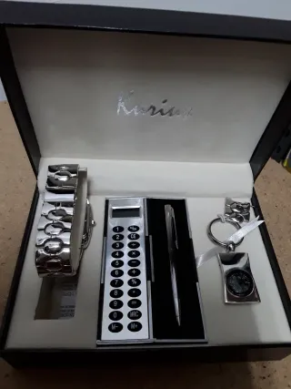 Set Regalo Reloj Caballero + Calculadora,brujula