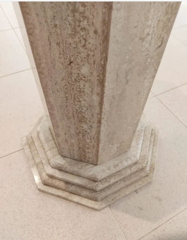 Columna pie de mesa de mármol octogonal