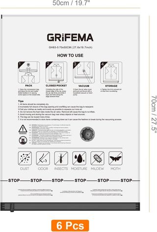 GRIFEMA 6 Piezas Bolsas de Almacenamiento al Vacío