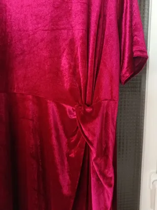 Vestido fiesta SHEIN rojo 2XL volante