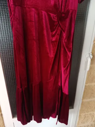 Vestido fiesta SHEIN rojo 2XL volante