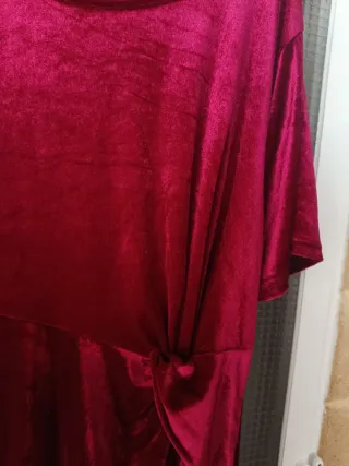 Vestido fiesta SHEIN rojo 2XL volante