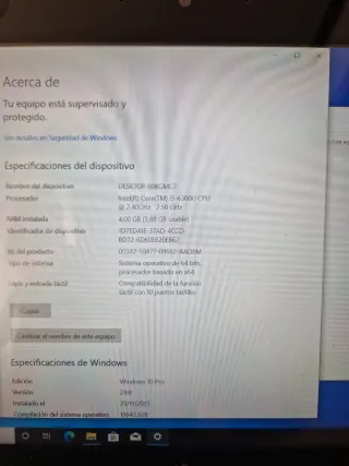 Portátil HP Plata Táctil