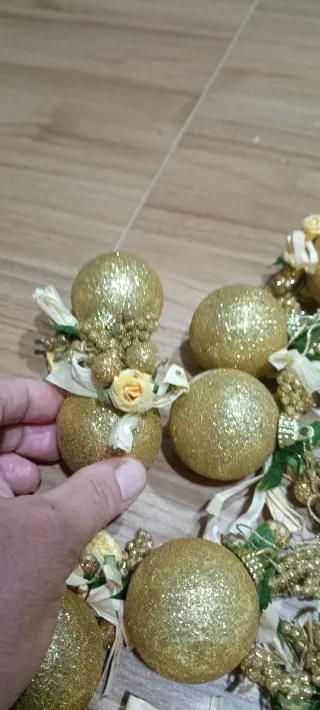 15 Palline decorative dorate e arancioni