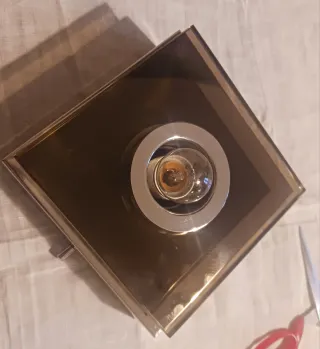 Applique vintage anni 70 vetro e metallo